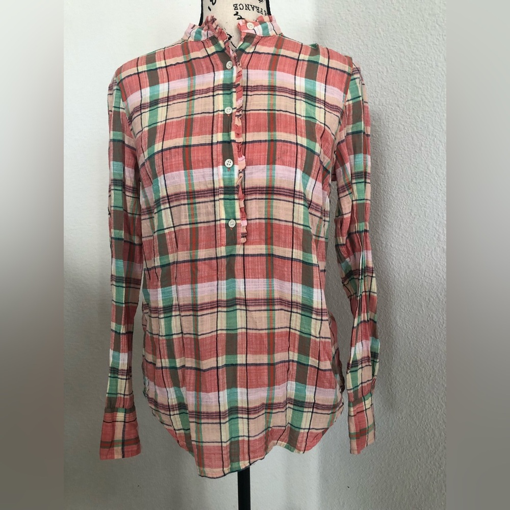 J.Crew Plaid Pastel Bottom Down Shirt 4